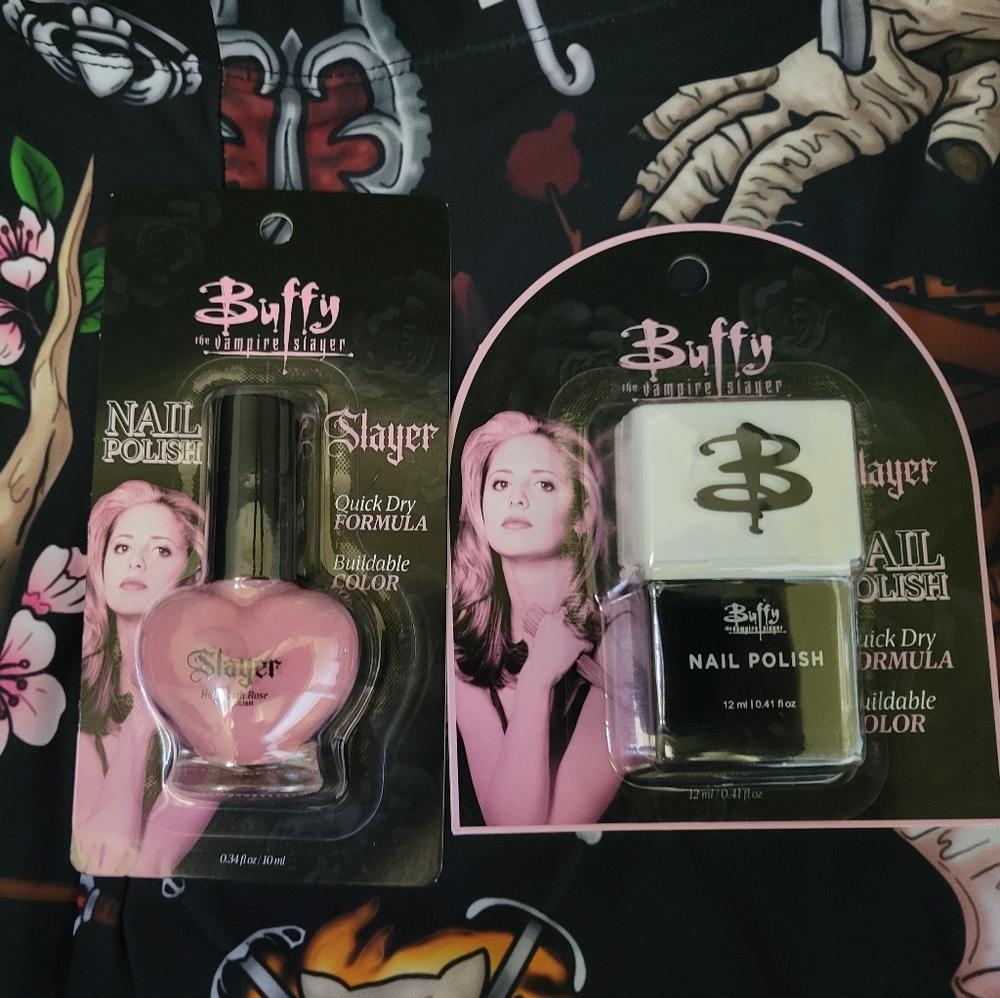 New BUFFY The Vampire Slayer Nail Pink Black Accent
